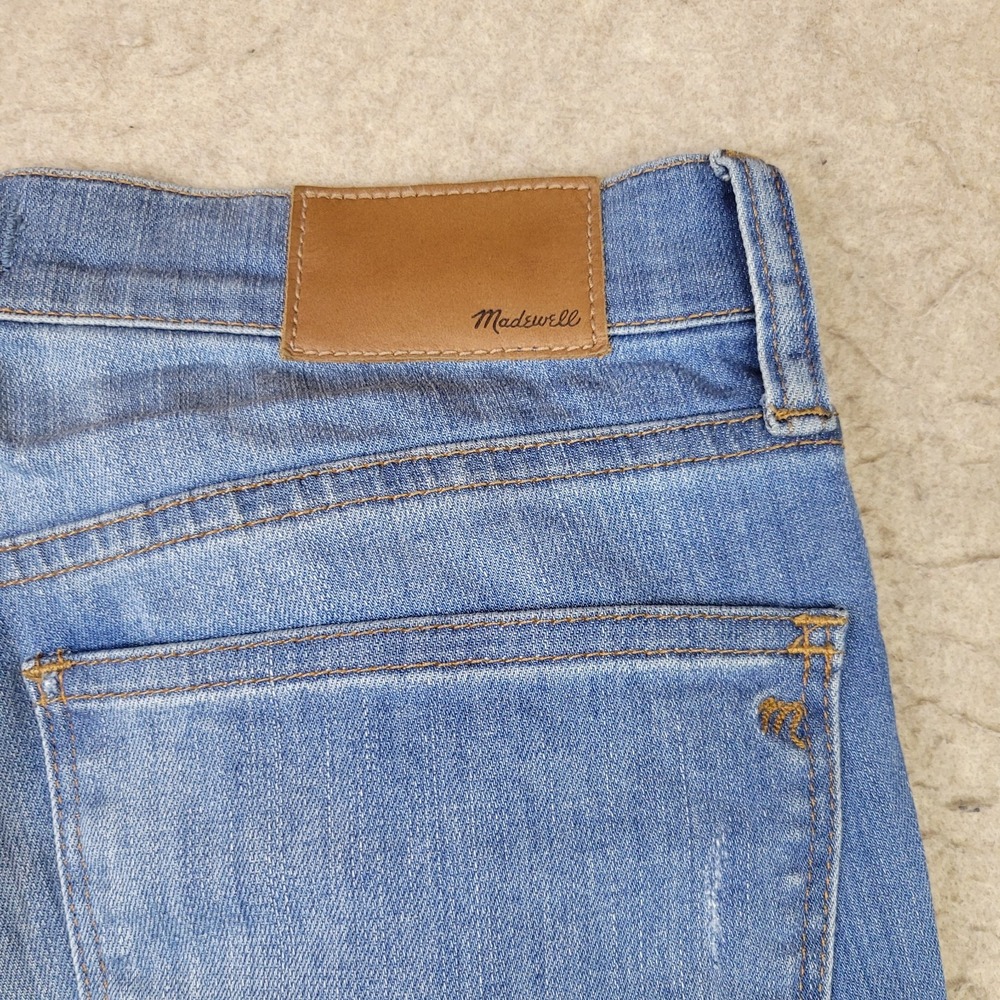 Madewell 9" High Riser Skinny Jeans Womens 31 Blue Light Wash Distressed Stretch - Picture 8 of 13